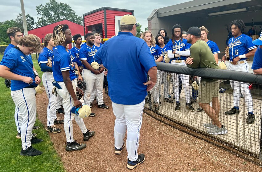 A familiar face showed up for Shelbyville Central&rsquo;s Game 3 matchup with Stewarts Creek in the Class 4-A State Sectional on Friday night. Former Golden Eagle Rex Brothers shared some encouraging words with the team before the game in the dugout. Brothers spoke with the team at the start of the season when their record was 0-7 and his works sparked better play from that point.