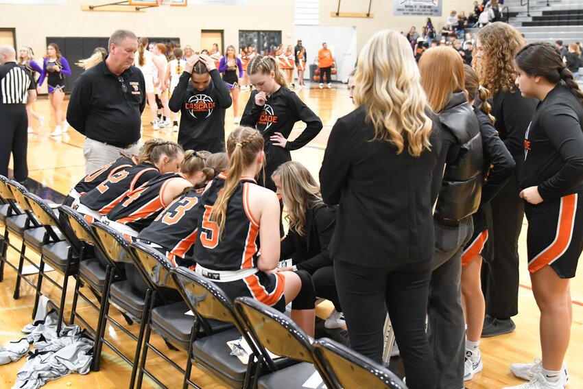 Lady Champs Head Coach Janie Demonbreum issues one final pregame message to her team before Tuesday's win.