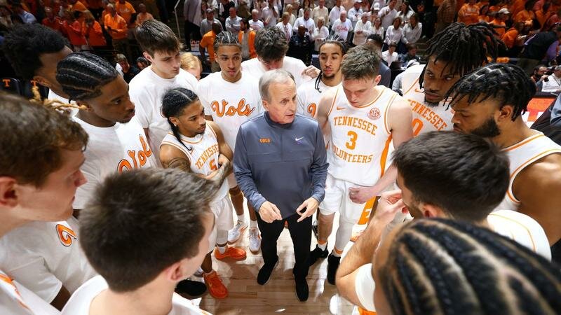 Despite losing 8 players in total from last year's team, Rick Barnes (center) added four rotation pieces from the Transfer Portal to keep the Vols in the mix to compete for both an SEC Title and a Final Four run next season.