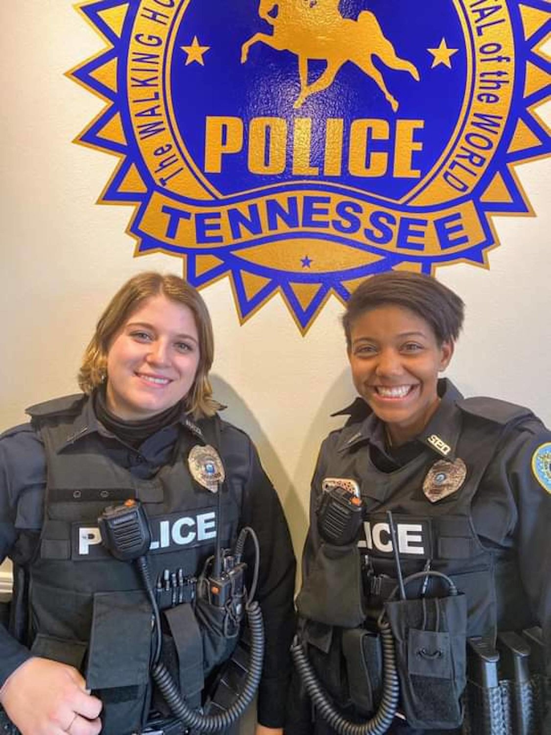 Bailey Dineen (left) and Laterra Clay were recently welcomed as new Shelbyville Police Department officers. They are headed to Tennessee Law Enforcement Training Academy, where they will complete 12 weeks of intense training before rejoining the patrol division, SPD recently stated.