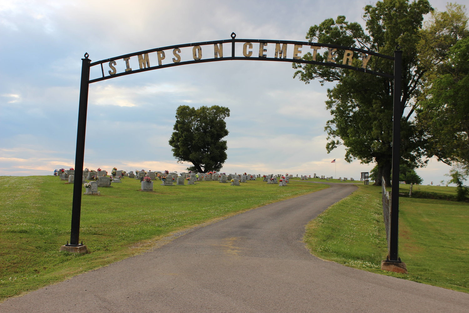 Simpson Cemetery is historic in nature and provides a picturesque backdrop for the Rover community.