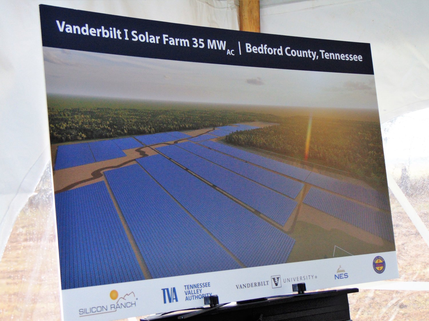 A preliminary design of what the solar field at 298 Frank Martin Road will look like.