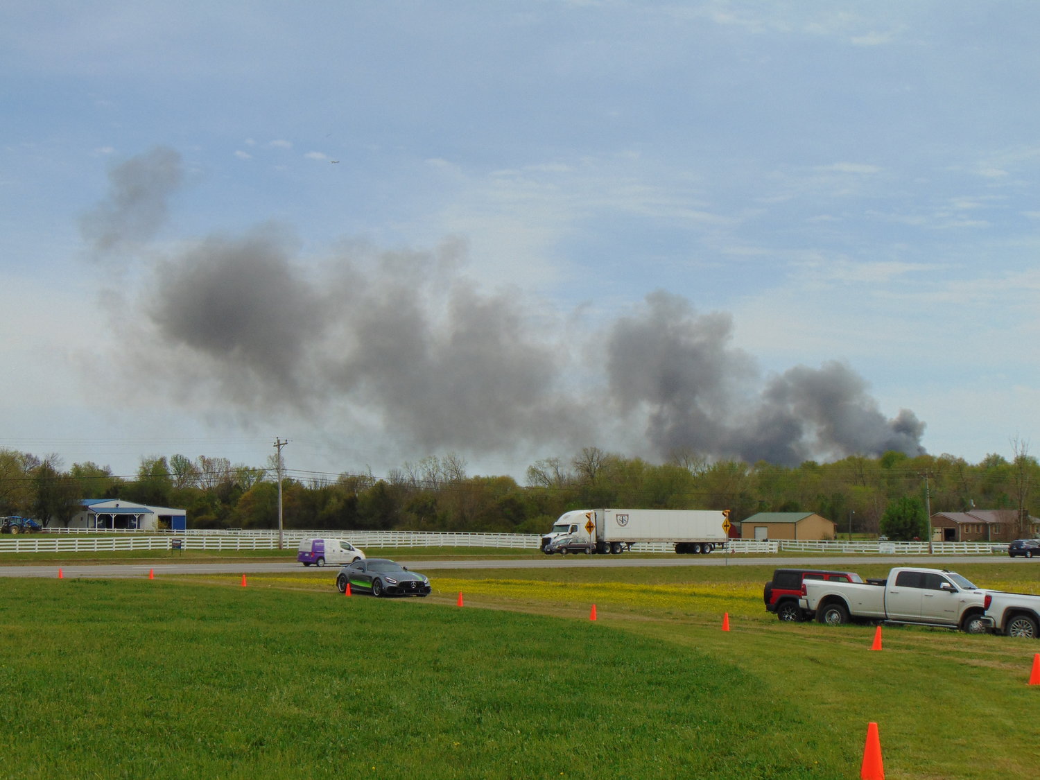 Smoke was visible at the intersection of U.S. 231 and Eady Road.