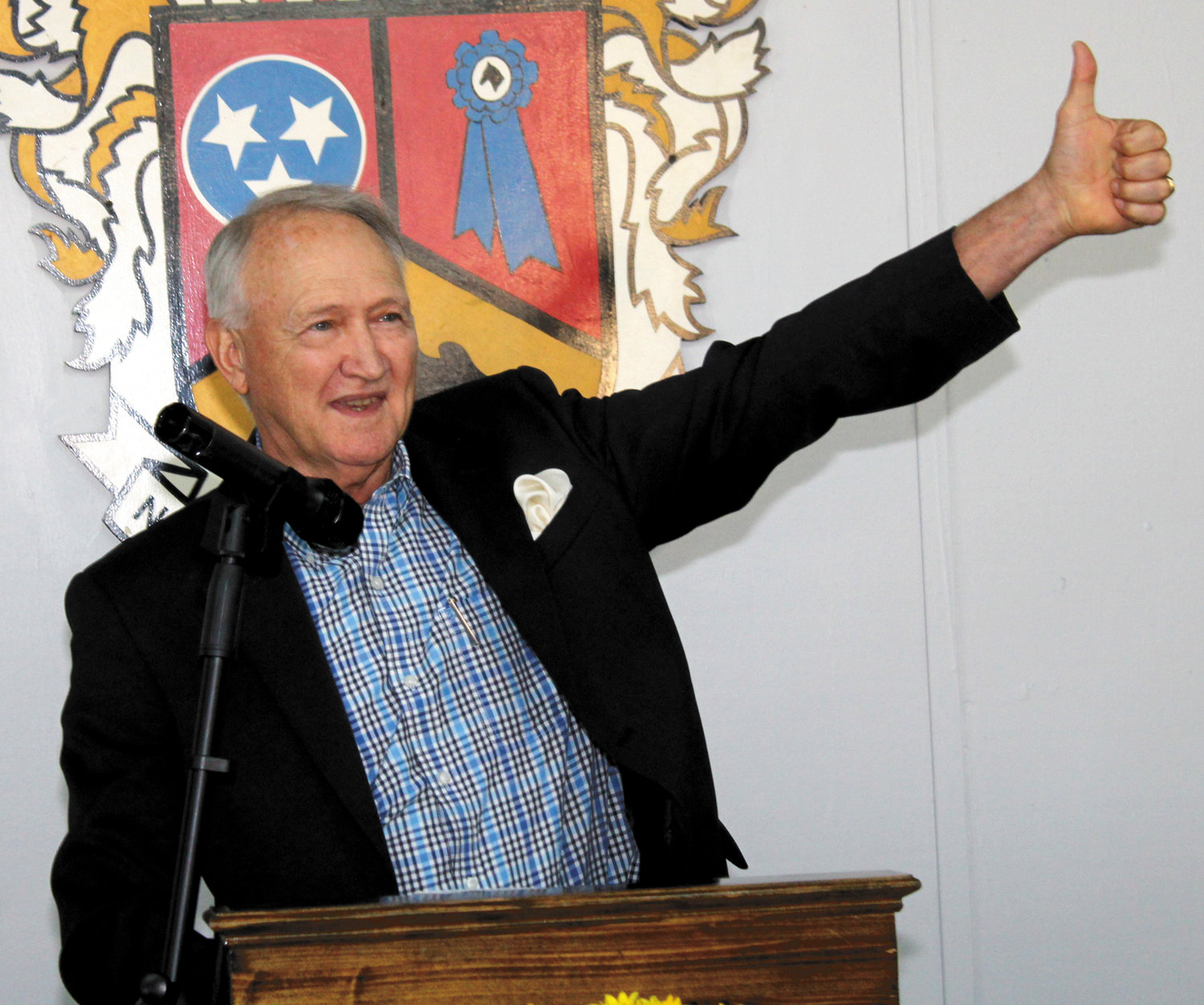 Author David Hazelwood was guest speaker during the Friends of Shelbyville-Bedford County Public Library luncheon on Tuesday at Blue Ribbon Circle. He is a prolific writer, really beginning his publishing journey late in life. In 2009, he published, “Cortner Mill Cookbook.”