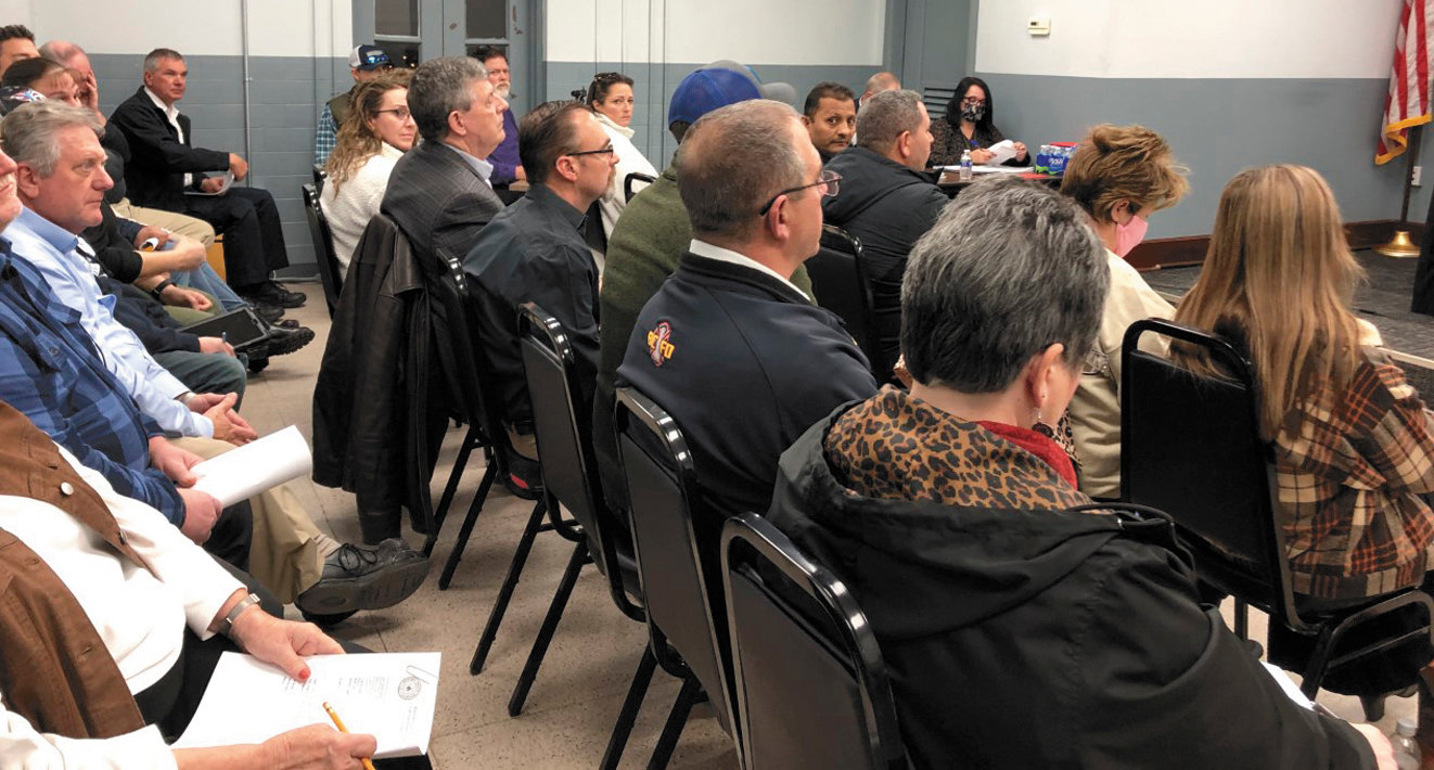 The Community Room at Bedford County Courthouse was packed during the first of three committee meetings last Tuesday night. The full commission is being urged to move the committee meetings into the larger room down the hall.