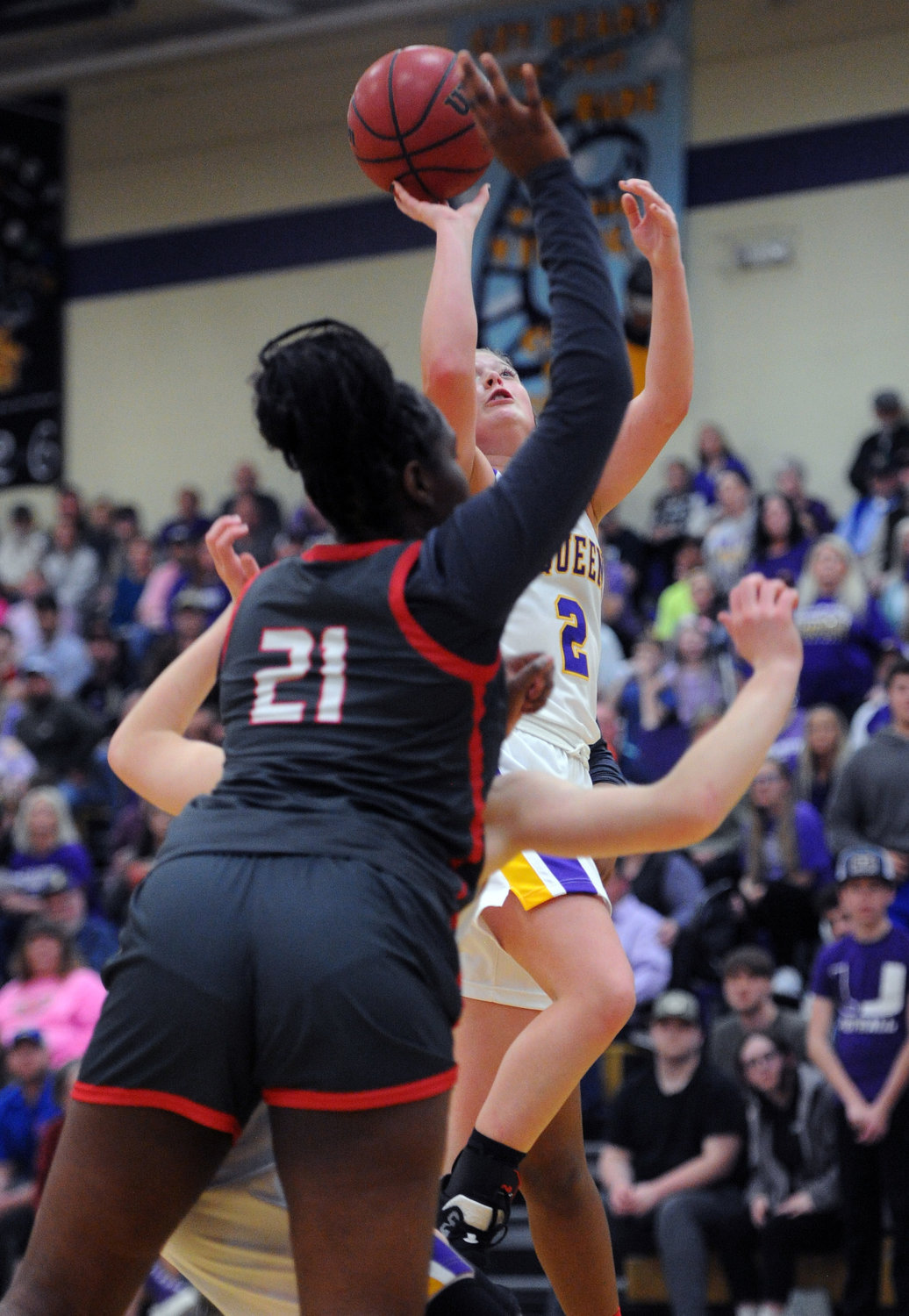 Zoey Dixon pulls up for a shot over East Nashville’s Jayla Horton and scores in the third quarter.