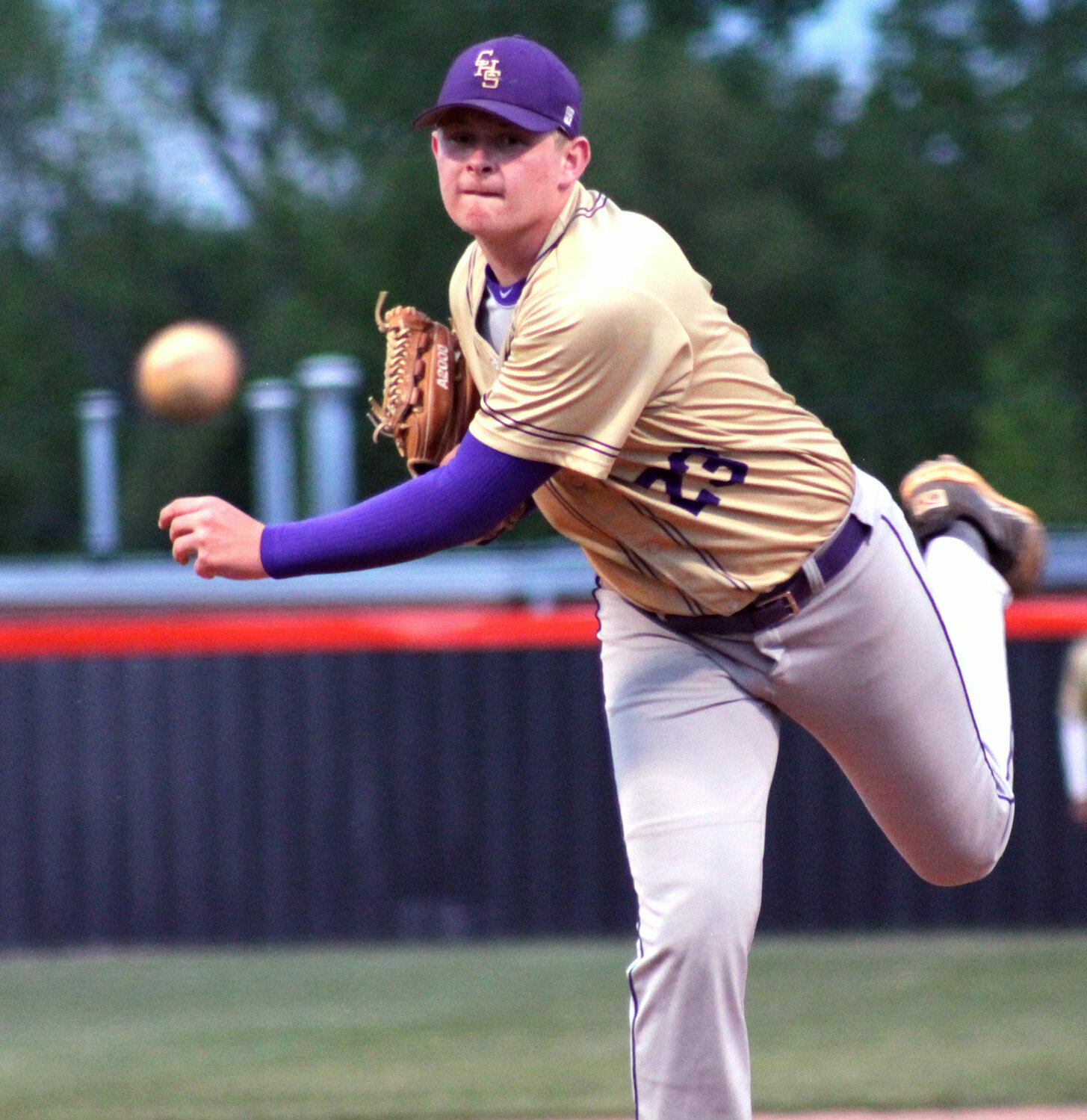 Community pitcher Thomas Bowling fires a strike into the zone in the bottom of the fourth inning. 