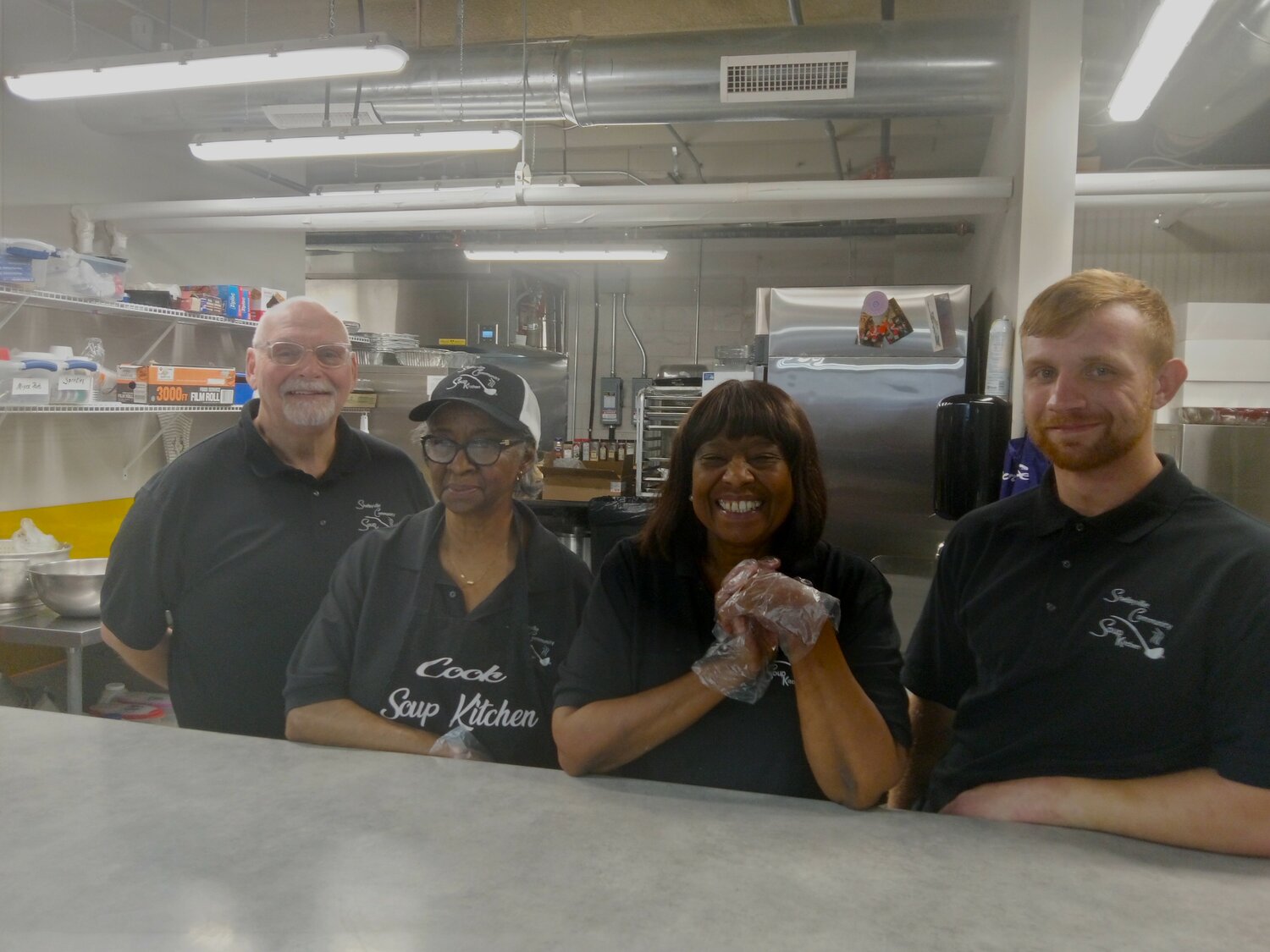 Volunteers at Shelbyville Community Soup Kitchen are getting ready for the fall fundraiser on Sunday, Nov. 12, from 11 a.m. to 2 p.m. at the center dining hall. From left, Robert Martin, kitchen operations manager and volunteers, Adeline Green, Gloria Johnson and Andrew Guill. Not pictured is volunteer Gayla Sanchez. See the Nov. 1 Times-Gazette for full story.