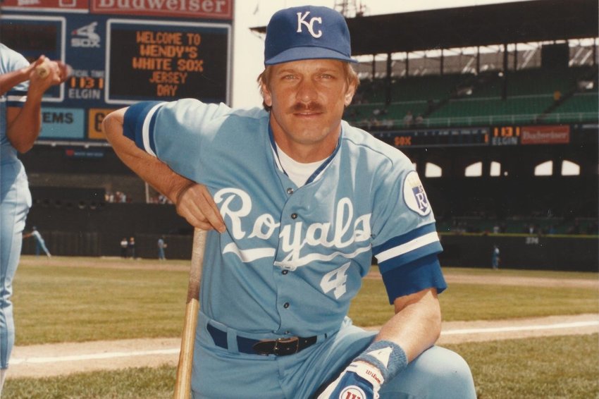 Greg Pryor at Comiskey Park. A member of the 1985 World Series championship team (KC Royals), he is also the only player who played at the notorious Disco Demolition (1979) and Pine Tar games (1983).