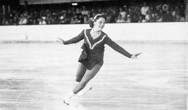 Carol Heiss at the 1960 Winter Olympics in Squaw Valley where she won the gold medal in figure skating. Overall, she claimed 20 gold &amp; silver medals between the Olympics, World, North American, and National Championships.