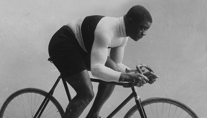 Major Taylor, the first African-American champion of any sport. Winning gold in track cycling at the 1899 World Championships, he preceded Jack Johnson in boxing and Jesse Owens in track &amp; field.