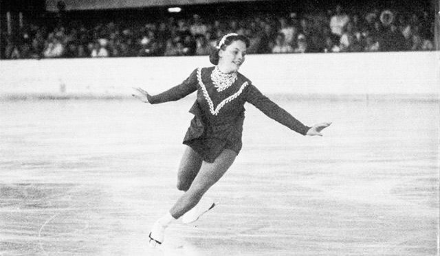 Carol Heiss at the 1960 Winter Olympics in Squaw Valley where she won her first gold medal in figure skating. She would later claim 20 gold & silver medals at the Olympics, World, North American, and National Championships.