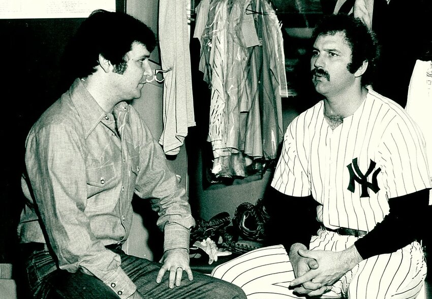 Marty Appel (left) with Thurman Munson, Yankees catcher from 1969-79. Among his many books, Appel co-wrote Munson's memoir, which was updated in 2023.
