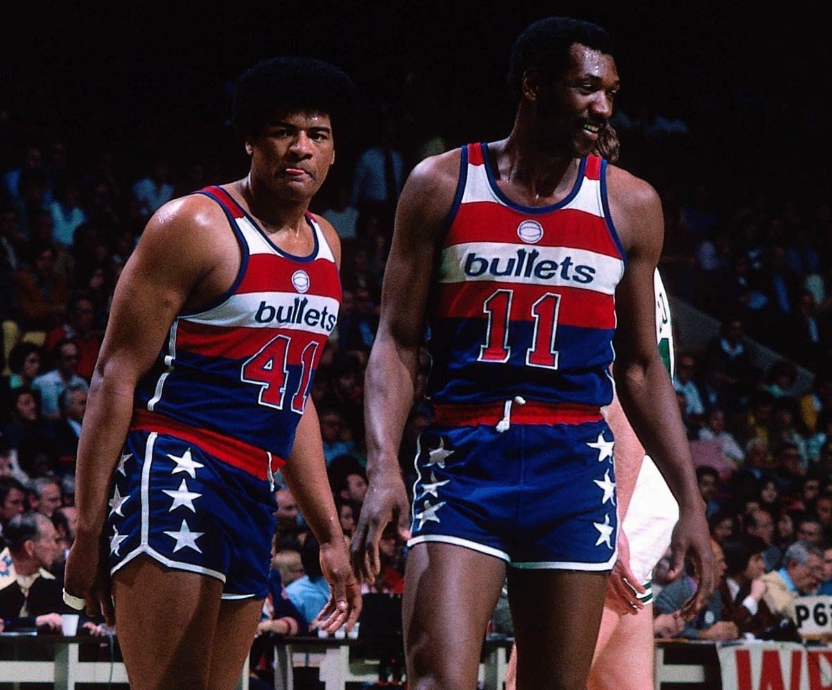 Wes Unseld (left) and Elvin Hayes of the Washington Bullets shown in 1978. From high school, to college, to the pros, Maryland's basketball scene was unequaled in talent during the 1970s and 80s.