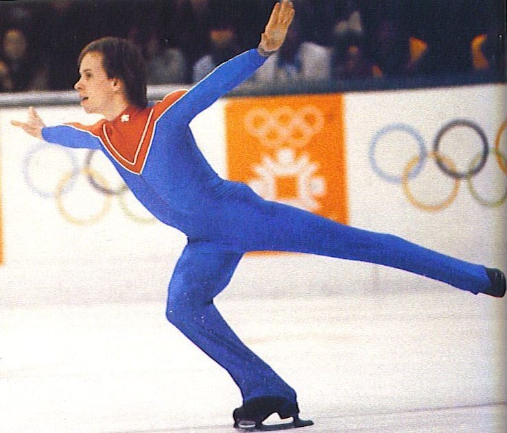 Scott Hamilton performing at the 1984 Winter Olympics in Sarajevo where he became the first American male figure skater to win gold after a 24-year drought.