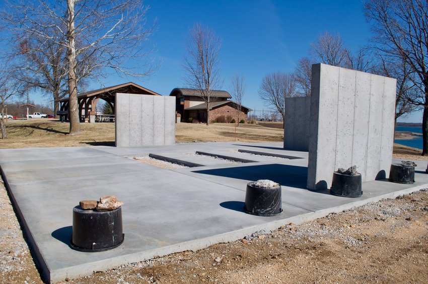 Concrete foundation has been poured for the Stockton Veterans&rsquo; Memorial Park, which is set for a May 21, 2022, grand opening.