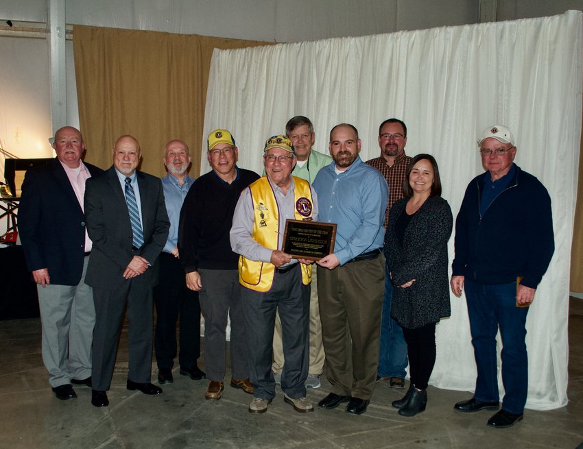 Dwain Hammons, center, and Stockton Lions Club members, along with Bill Crabtree, far left, pose for a photo. Stockton Lions Club was awarded the 2022 Civic Organization of the Year award at SACC&rsquo;s 49th Annual Banquet on Saturday, March 12.