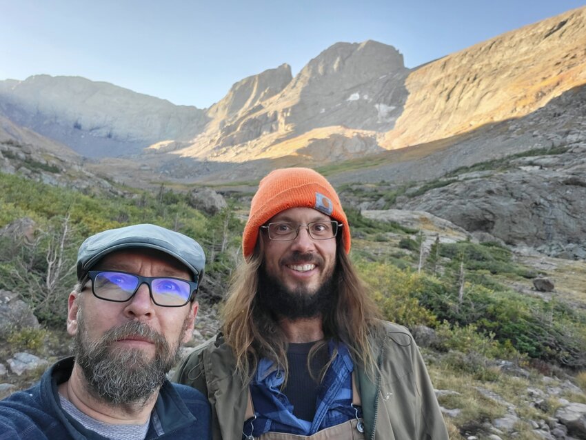 Saguache County residents Adam Kinney (left) and Pete Van Horn spent the weekend of September 7-8 hiking and climbing 14,087-foot Challenger Point in the Sangre de Cristo Range. The mountain was named Challenger by the USGS Board of Geographic Names in 1987 in memory of the crew of the Space Shuttle Challenger who perished in 1986.  