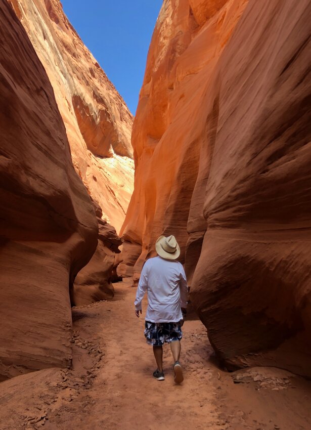 A slot canyon that spent decades under Lake Powell. 