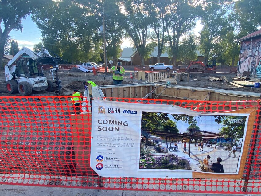 Workers have been constructing a new Town Plaza in San Luis.  