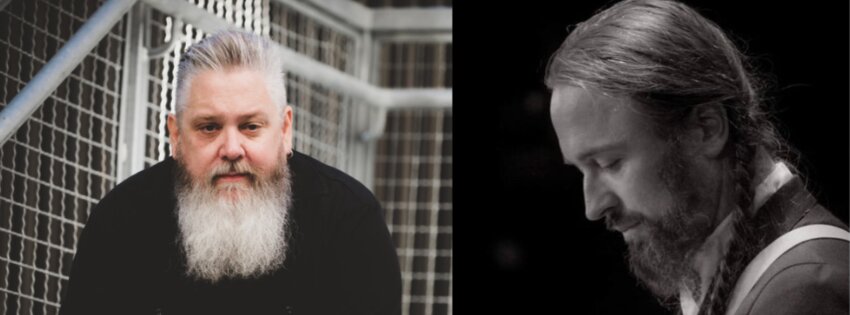 Two powerhouse Austin singer-songwriters, Michael O'Connor, left, and Jason McIntyre, right, will perform on Friday, Oct. 18, at Society Hall. 