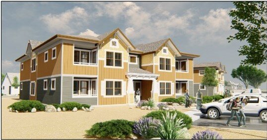 Artist’s rendition of one of the housing units to be built in the Teirra Azul housing development.  