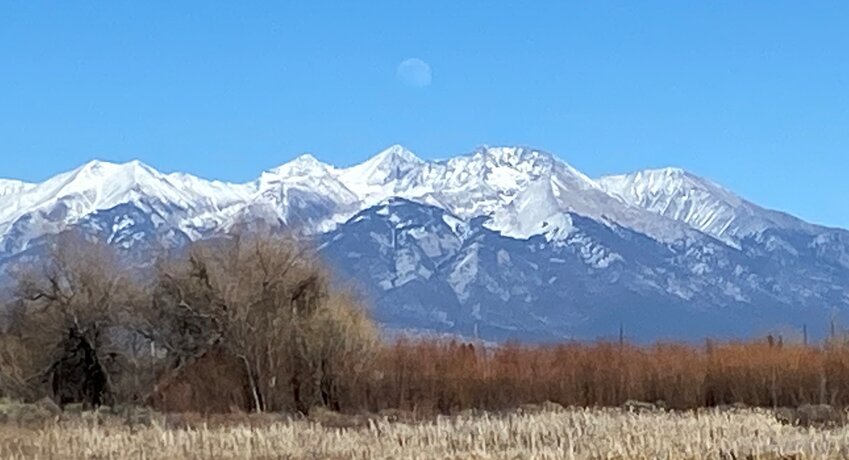 The Blanca Massif as seen from the Alamosa National Wildlife Refuge. Under consideration is the Closed Basin Canal Trail which would connect the refuge to the San Luis State Wildlife Area, and Great Sand Dunes National Park and Preserve.  