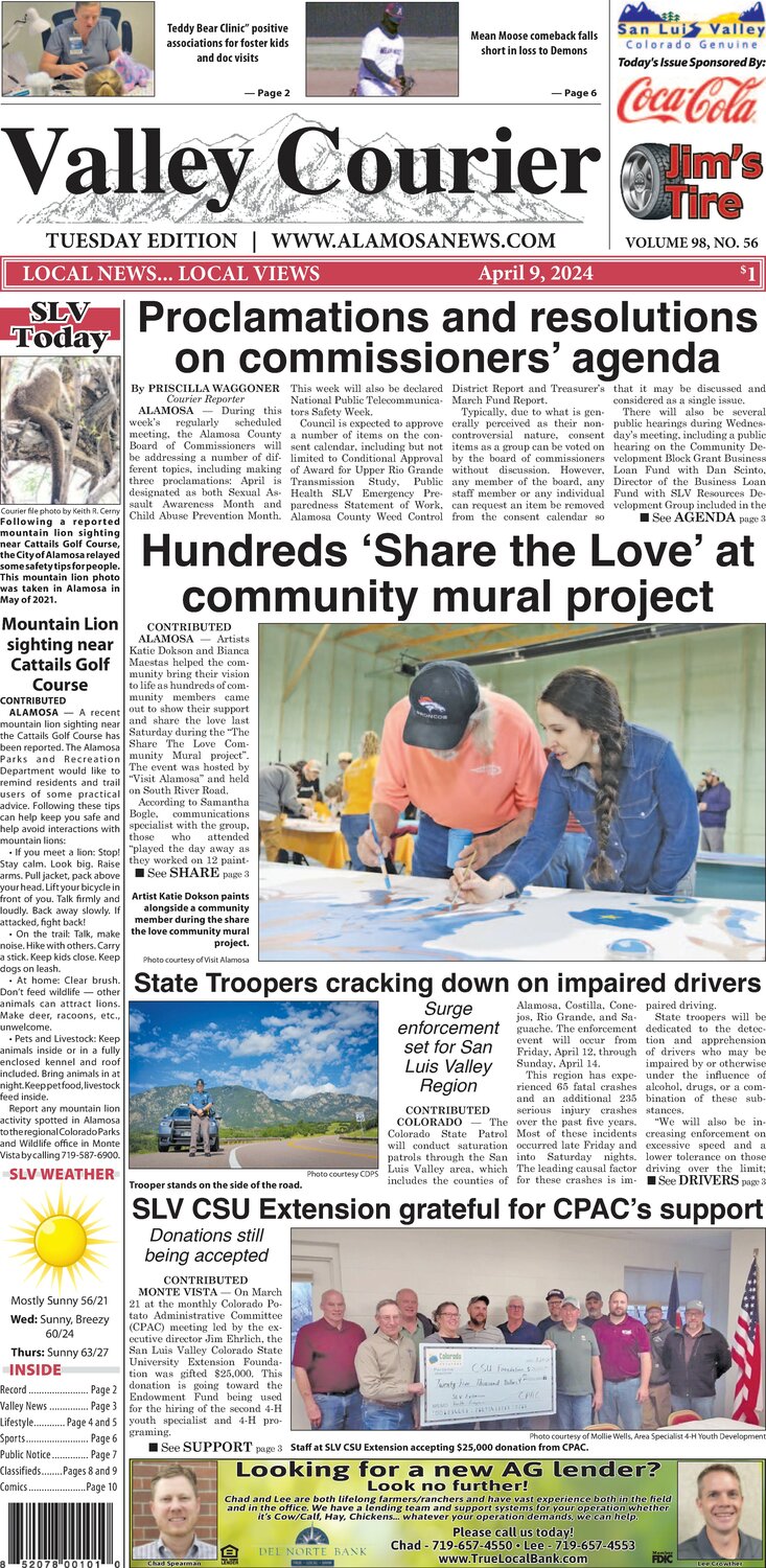 Valley Courier Tuesday, April 9, 2024 The Alamosa News