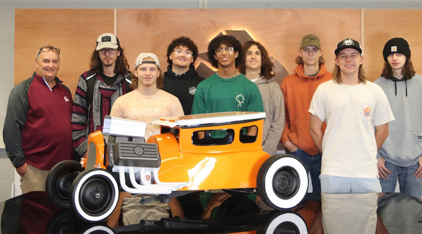 The School of the Osage engineering design class (above) hopes to defend its championship title in the Pedal Car Challenge which is part of this weekend’s Magic Dragon Street Meet car show.