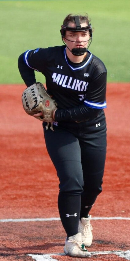 Former Osage pitcher, Carly Ward earned her first win as a starting pitcher for Millikin University on April, 21.
