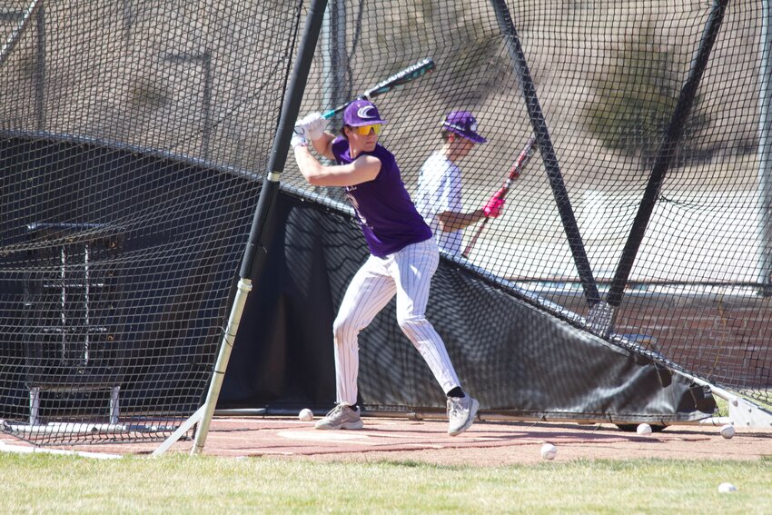 Camdenton senior infielder Karson Durnin participates in a batting practice session at practice on March 12. The Lakers start the season on Friday, March 21 at Eldon with first pitch set for 4:30 p.m. at McMillan Field.