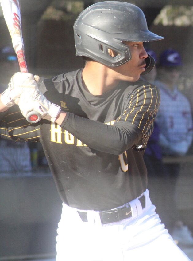 St. Elizabeth's Noah Chipman had three hits in four at bats during the Hornets' 3-2 loss to Camdenton Saturday, March 22, at St. Elizabeth.