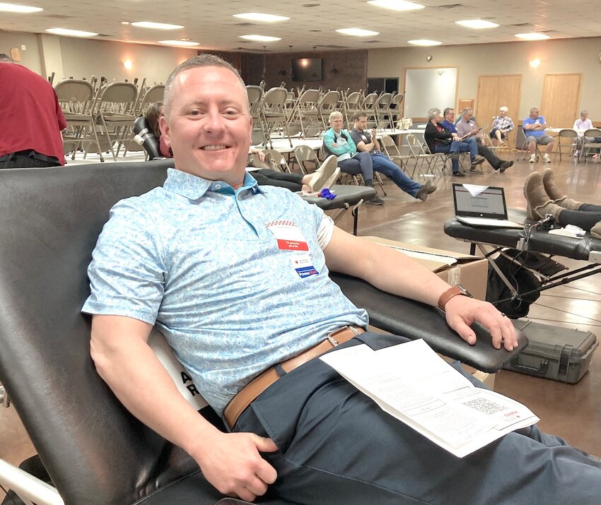 Powered up
Scott Backes made a Power Red donation at the Red Cross blood drive Wednesday, April 16, at the Knights of Columbus Hall in Tipton.