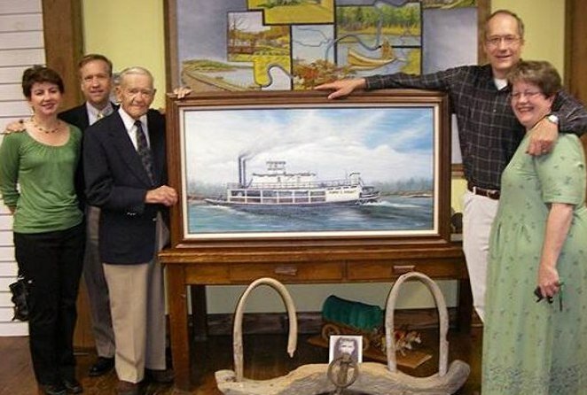 Treasured donation - A painting of the Homer C. Wright by artist Sandra Smith was donated to the Miller County Museum by the Wright family. Pictured are: Sue and Phil Wright, Bamber Wright, Jack and Ann Wright.