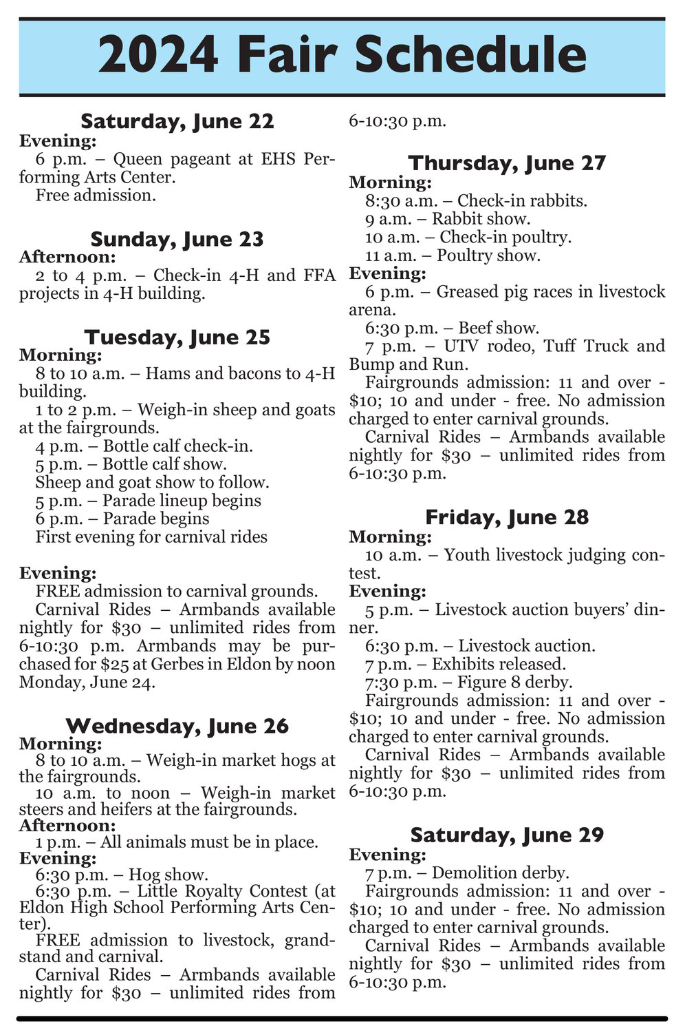 Miller County Fair schedule - The Advertiser