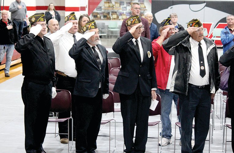 Members of VFW 4756, American Legion Post 317 (Freeburg), and American Legion Post 506 (Chamois) attended Veterans Day activities on Friday at schools in Osage County.