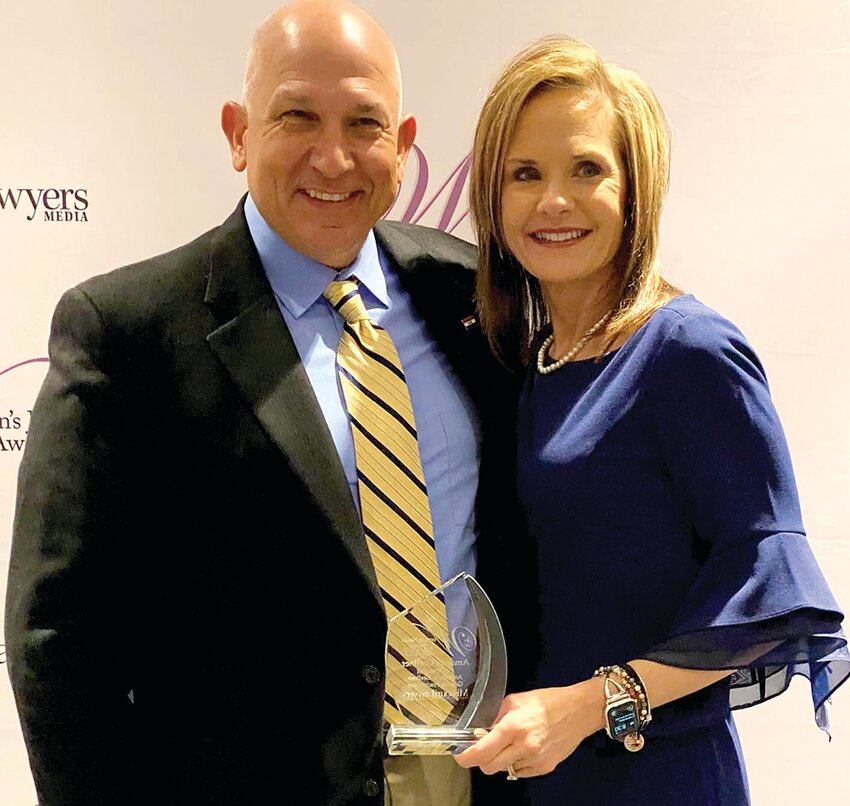 Osage County Prosecuting Attorney Amanda Grellner of Linn was one of 51 attorneys in Missouri to be recognized at the Missouri Lawyers Media&rsquo;s 25th annual Women&rsquo;s Justice Awards (WJA) for her work as a general practitioner. She is shown with her husband, Cody Fulkerson.