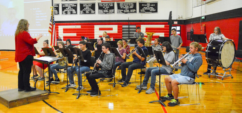 Maries County schools observed Veterans Day with assemblies last Friday. The Belle High School Band performed &ldquo;The Star-Spangled Banner&rdquo; following the Presentation of Colors at the BHS assembly.
