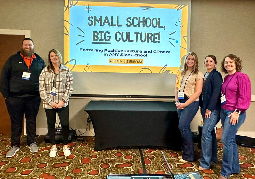 GES staff recently gave a presentation for the third time to a state wide audience at the Lake of the Ozark. Principal Brad Royle (from left), teachers Jena Hunt and Randi Gehlert, counselor Jennifer Lindemeyer and Randee Schatz, Explorations.