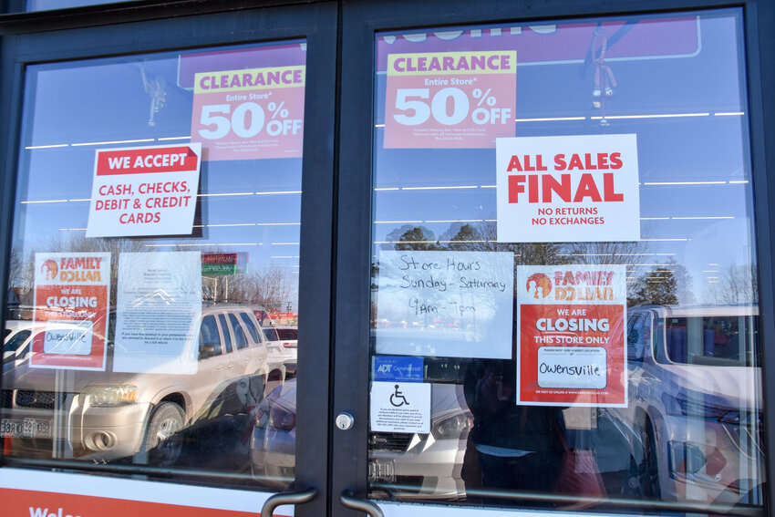 Parking at the Family Dollar, Dollar Tree in Belle on Monday was nonexistent as shoppers parked near curbs, around buildings and on adjacent streets to shop the liquidation sale before the store closes in mid-April.
