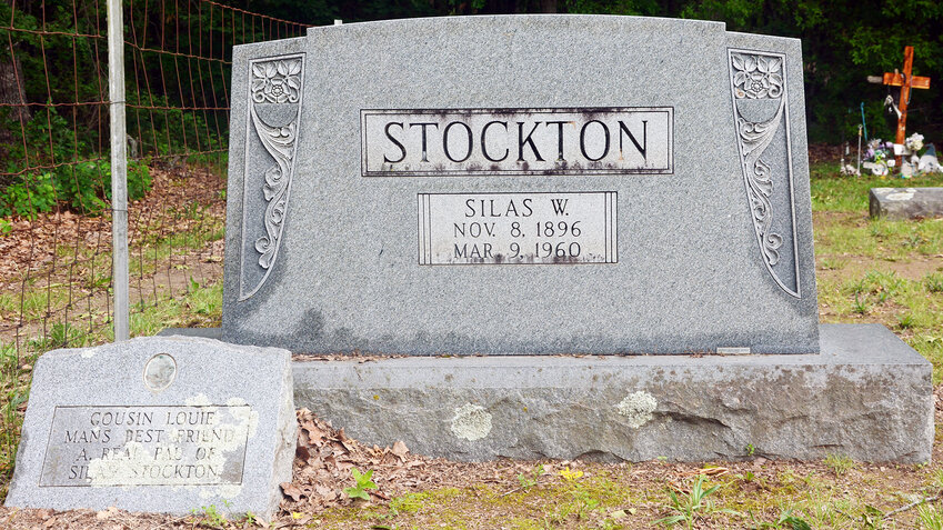 Although Silas Stockton buried his dog, Cousin Louie, near Woodruff&rsquo;s Store, which he owned, those who were fond of Stockton and Cousin Louie eventually moved the dog&rsquo;s headstone to rest beside his owner at Skaggs Chapel Cemetery.