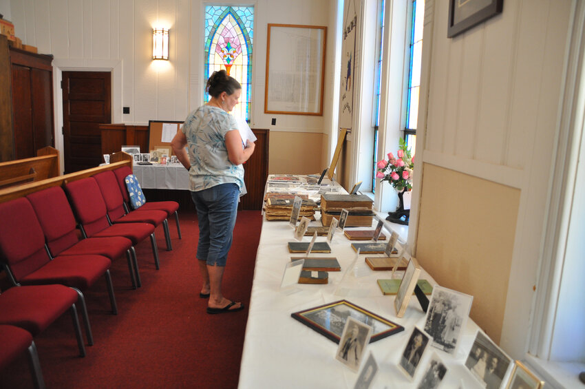 Jeanette Baumbach (above), a member of St. Paul’s United Church of Christ, took the time to look through the historical documents and photographs.