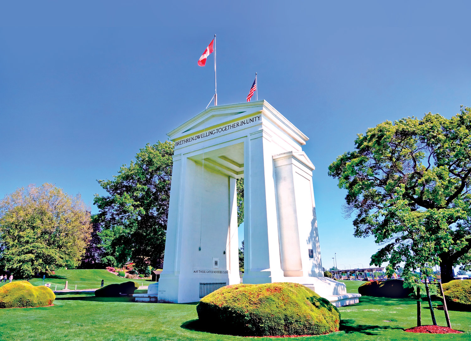 Peace Arch on the border between the United States and Canada. Photo by Rick Lawler.